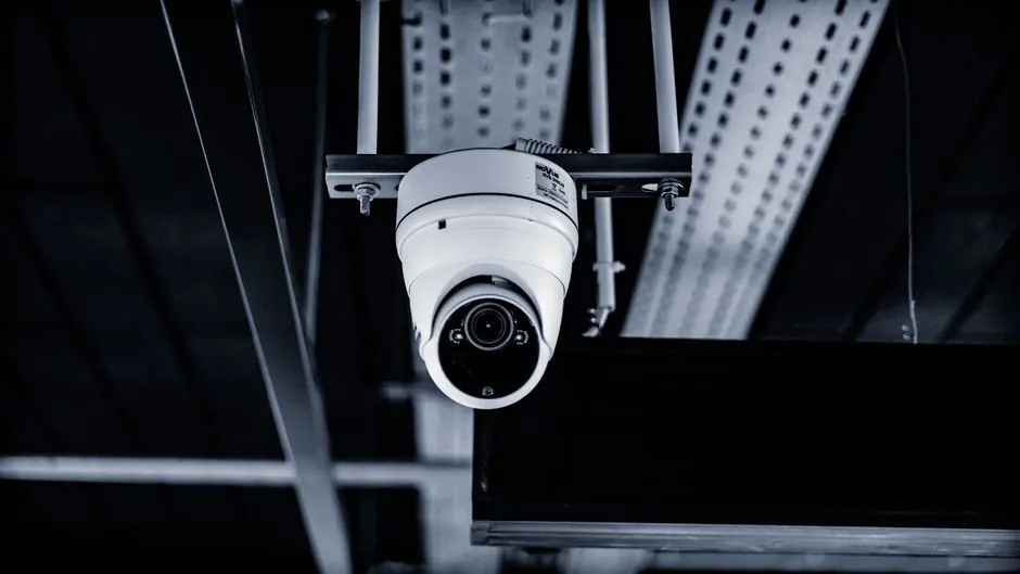 High-quality dome surveillance camera mounted indoors for optimal security monitoring.